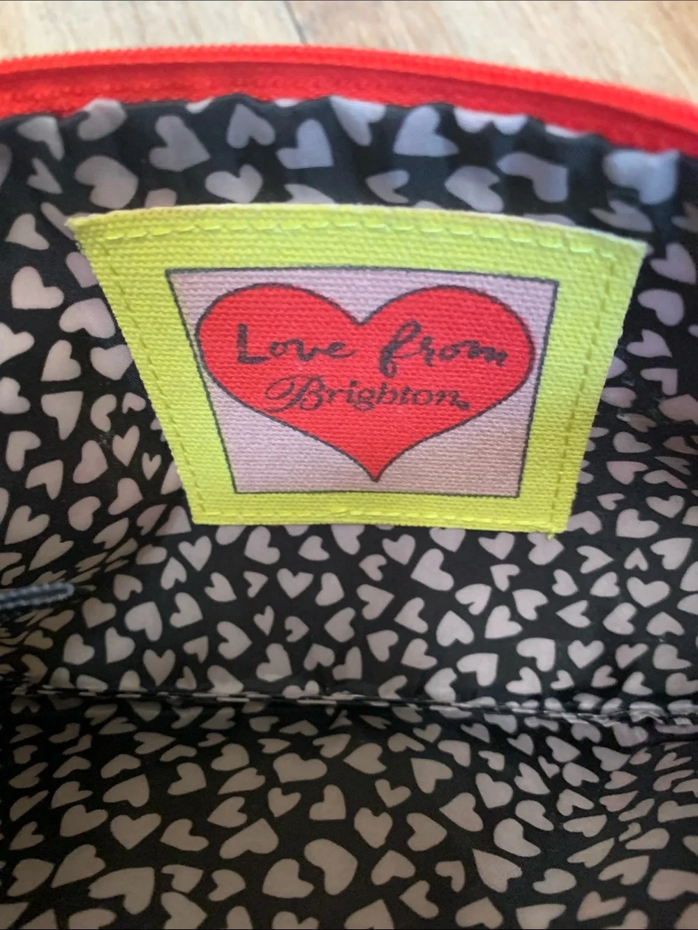 Brighton Canvas Cosmetic Pouch with Fashion-Illustration and Red Zip